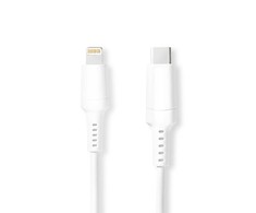Nedis 2m USB-C Lightning laidas iPad, iPhone, iPod, baltas