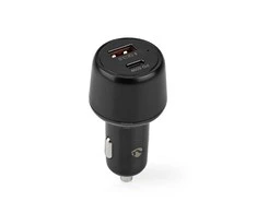 Įkroviklis Nedis Car Charger, Auto, Cigar lighter, 20 V, Juodas