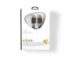 Nedis Displayport Cable | DisplayPort jungtis | DisplayPort jungtis | 8K@60Hz | Paauksuotas | 3,00m | apvalus | PVC | Antracitas / Pilka | Pakavimas su Si