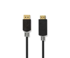 Nedis Displayport Cable | DisplayPort jungtis HDMI™| išeiti | 4K@30Hz | Paauksuotas | 2,00m | apvalus | PVC | Antracitas | Pakuotė su peržiūros langeliu