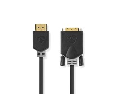 Nedis HDMI™ kabelis | HDMI™ jungtis | DVI-D 24+1 kontaktų jungtis 1080p | Paauksuotas | 2,00m | Tiesus | PVC | Antracitas | Pakuotė su langu ir Eu