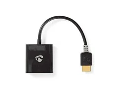 Nedis HDMI™ kabelis | HDMI™ jungtis | VGA lizdas / 3,5 mm lizdas | 1080p | Paauksuotas | 0,20 m | Tiesus | PVC | Antracitas | Pakuotė su peržiūros langeliu
