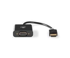 Nedis HDMI™ kabelis | HDMI™ jungtis | VGA lizdas / 3,5 mm lizdas | 1080p | Paauksuotas | 0,20 m | Tiesus | PVC | Antracitas | Pakuotė su peržiūros langeliu