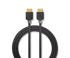 Nedis High Speed HDMI ™ Kabelis mit Ethernet | HDMI™ Stecker | 4K@60Hz | ARC | 18 Gbps | 1.00 m | rund | PVC | Anthrazit | Verpackung mit Sichtfenster