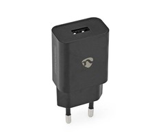 Nedis Netzladegerät 12 W 1x 2.4 A A - Anzahl der Ausgänge: 1x USB-A, Kein Kabelis im Lieferumfang enthalten, Single Voltage Output, juodas