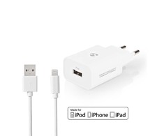 Nedis Netzladegerät 12 W 1x 2.4 A A - Anzahl der Ausgänge: 1, USB-A, Lightning 8-Pin (Lose) Kabelis, Single Voltage Output
