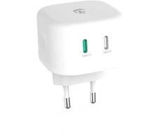 Nedis Netzladegerät | 45 W | GaN | Schnellladefunktion - 2.25 A / 3.0 A | Anzahl der Ausgänge: 2 | 2x USB-C™ | Automatische Spannungswahl