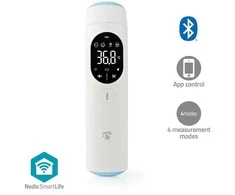 Nedis SmartLife infraraudonųjų spindulių termometras, LED ekranas, ausims/kaktai, baltas