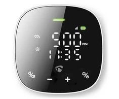 Nedis SmartLife Wi-Fi oro kokybės jutiklis WIFISA20CBK Juodai-balta