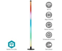 Nedis WIFILD20RGBW išmanusis apšvietimas Smart Wi-Fi stalinis šviestuvas Aliumini, Juodas 10 W