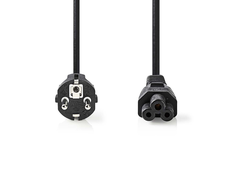 Nedis Stromkabel | Schutzkontaktstecker | IEC-320-C5 - Gerade | Gerade | Vernickelt | 2.00 m | Rund | PVC | Juodas | Label