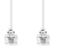 Nedis Telefonkabel | RJ11 Stecker | RJ11 Stecker -RJ11 Stecker | RJ11 Stecker | 2.00 m | Kabeldesign: Flach | Beschichtung: Vergoldet | Kabeltyp: RJ11