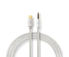 Nedis USB adapteris | USB 2.0 | USB-C™ jungtis | 3,5 mm kištukas | 1,00 m | apvalus | Paauksuotas | Pintas / nailonas | Aliuminis | Pakuotė su langu