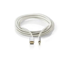 Nedis USB adapteris | USB 2.0 | USB-C™ jungtis | 3,5 mm kištukas | 1,00 m | apvalus | Paauksuotas | Pintas / nailonas | Aliuminis | Pakuotė su langu