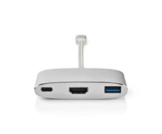 Nedis USB adapteris | USB 3.2 Gen 1 | USB-C™ jungtis | HDMI™ / USB-A lizdas / USB-C™ lizdas | 5 Gbps | 0,20 m | apvalus | Paauksuotas | Pintas / nailonas |