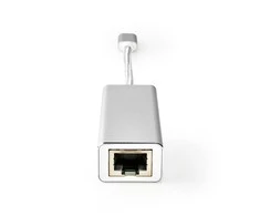 Nedis USB adapteris USB 3.2 Gen 1 USB-C™ vyriškas – RJ45 moteriškas, 1 Gbps, 0,20 m, apvalus, paauksuotas, pintas / nailonas, sidabras