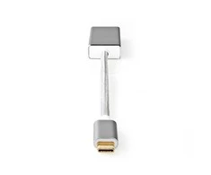 Nedis USB adapteris | USB 3.2 Gen 1 | USB-C™ jungtis | DisplayPort | 0,20 m | apvalus | Paauksuotas | Pintas / nailonas | sidabras | Pakuotė su langu