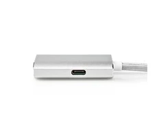 Nedis USB adapteris | USB 3.2 Gen 1 | USB-C™ jungtis | HDMI™ | energijos tiekimas | 2,00m | apvalus | Paauksuotas | Pintas / nailonas | sidabras | pakavimas su