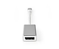 Nedis USB adapteris | USB 3.2 Gen 1 | USB-C™ jungtis | DisplayPort | 0,20 m | apvalus | Paauksuotas | Pintas / nailonas | sidabras | Pakuotė su langu