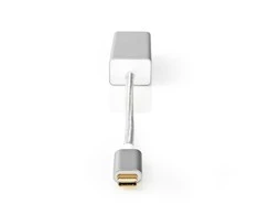 Nedis USB adapteris USB 3.2 Gen 1 USB-C™ vyriškas – RJ45 moteriškas, 1 Gbps, 0,20 m, apvalus, paauksuotas, pintas / nailonas, sidabras