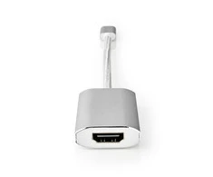 Nedis USB adapteris | USB 3.2 Gen 1 | USB-C™ jungtis | HDMI™ | energijos tiekimas | 0,20 m | apvalus | Paauksuotas | Pintas / nailonas | sidabras | pakavimas su