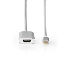 Nedis USB adapteris | USB 3.2 Gen 1 | USB-C™ jungtis | HDMI™ | energijos tiekimas | 2,00m | apvalus | Paauksuotas | Pintas / nailonas | sidabras | pakavimas su