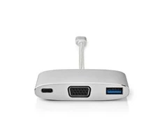Nedis USB adapteris | USB3.1 | USB-C™ jungtis | USB-A lizdas / USB-C™ lizdas / VGA lizdas | 5 Gbps | 0,20 m | apvalus | Paauksuotas | Pintas / nailonas | S
