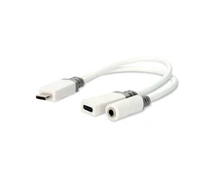 Nedis USB-C™ Adapteris | USB 2.0 | USB-C™ Stecker USB-C™ Buchse / 3.5 mm Buchse | 0.10 m | Rund | Vergoldet | PVC | Weiss | Box