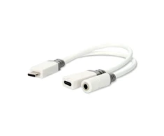 Nedis USB-C™ Adapteris | USB 2.0 | USB-C™ Stecker USB-C™ Buchse / 3.5 mm Buchse | 0.10 m | Rund | Vergoldet | PVC | Weiss | Box