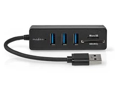USB ŠAKOTUVAS Nedis CCGB61250BK01 šakotuvai ir šakotuvai USB 3.2 Gen 1 (3.1 Gen 1) Type-A 5000 Mbit/s Juodas