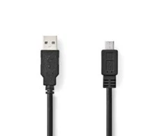 Nedis USB-Kabelis USB 2.0 | USB-A Stecker | USB Micro-B Stecker | 480 Mbps | Vernickelt | 3.00 m | rund | PVC | Juodas | Box