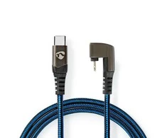 NEDIS USB laidas USB 2.0 | Apple Lightning 8 pin | USB-C™ jungtis | 60W | 480Mbps | Nikeliuotas | 1,00 m | apvalus | Pintas / nailonas | Mėlyna/Juoda