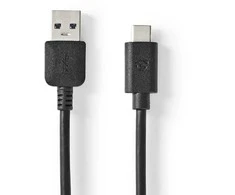 Nedis USB-Kabelis | USB 3.2 Gen 1 | USB-A Stecker | USB-C™ Stecker - 60 W | 5 Gbps | Vernickelt | 2.00 m | Rund | PVC | Juodas | Box