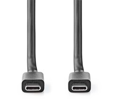 Nedis USB-Kabelis | USB 3.2 Gen 2x2 | USB-C™ Stecker - USB-C™ Stecker | 100 W | 4K@60Hz | 20 Gbps | Vernickelt | 1.00 m | Rund | PVC | Juodas | Box