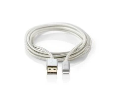 Nedis USB laidas | USB 2.0 | Apple Lightning 8 pin | USB-A vyrelis | 480Mbps | Paauksuotas | 1,00 m | apvalus | Pintas / nailonas | Aliuminis | Pakuotė