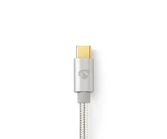 Nedis USB laidas | USB 3.2 Gen 1 | USB-C™ jungtis | | 4K@60Hz | 5 Gbps | Paauksuotas | 1,00 m | apvalus | Pintas / nailonas | Aliuminis | Pakavimas su Si