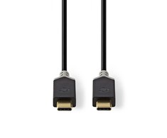 Nedis USB laidas | USB 3.2 Gen 1 | USB-C™ jungtis | USB-C™ jungtis | 4K@60Hz | 5 Gbps | Nikeliuotas | 1,00 m | apvalus | PVC | Antracitas | Pakuotė su S