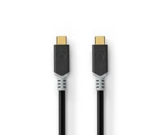 Nedis USB laidas | USB 3.2 Gen 2x2 | USB-C™ jungtis | USB-C™ jungtis | 4K@60Hz | 20 Gbps | Paauksuotas | 1,00 m | apvalus | PVC | Antracitas | pakavimas su