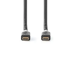 Nedis USB laidas | USB 3.2 Gen 2x2 | USB-C™ jungtis | USB-C™ jungtis | 4K@60Hz | 20 Gbps | Paauksuotas | 1,00 m | apvalus | PVC | Antracitas | pakavimas su