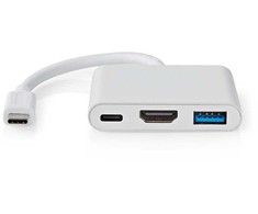 Nedis USB HUB CCGB64770WT01 doko stotelė Laidinis USB Type-C Baltas