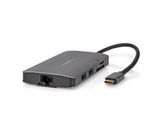 Nedis USB Multi-Port-Adapteris USB 3.2 Gen1 7-in-1 - USB-C™ Stecker, HDMI™ Ausgang, Micro SD, RJ45 Buchse, SD, USB-C™ Buchse, 3x USB-A Buchse, 5 Gbps