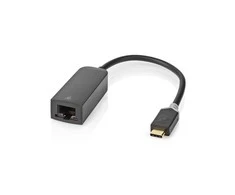 Karta jungiama į tinklą Nedis USB-C - RJ-45 0.2 m Juodas (CCBW64952AT02)