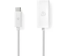 NEDIS USB-Netzwerkadapter | USB 3.2 Gen 1 | 1000 Mbps | USB-C™ Stecker | RJ45 Buchse | 0.20 m | rund | Vernickelt | Verzinntes K