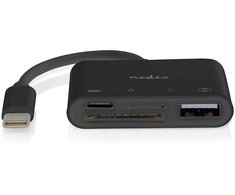 Nedis USB šakotuvas 1x USB-C™ 1x USB A 1x USB-C™ – 4 prievadų prievadas (-ai) | USB 2.0, maitinamas per USB, SD ir MicroSD