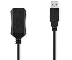 Kabelis USB Nedis USB-A - USB-A 10 m Juodas (CCGL60EXTBK100)