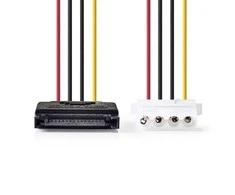 Nedis vidaus maitinimo kabeliai | SATA 15 kontaktų jungtis | Molex lizdas | Paauksuotas | 0,15 m | apvalus | PVC | Įvairiaspalvis | plastikinis maišelis