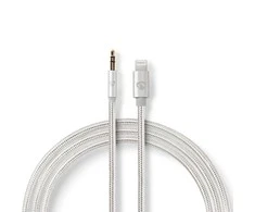 Nedis žaibo adapteris | Apple Lightning 8 pin | 3,5 mm kištukas | Paauksuotas | apvalus | Nailonas | Pakuotė su peržiūros langeliu