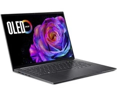 Nešiojamas kompiuteris „Acer Swift X“ (SFX14-61G-R4T4) – vidinė (QWERTY) klaviatūra, 14,5 colio, 2,8 tūkst. raiškos, lietimui jautri, OLED, 120 Hz, „Ryzen AI R7-350“ (50 TOPS), 32 GB RAM, 1 TB SSD, „GeForce RTX5060“, W