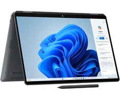 Nešiojamas kompiuteris HP OmniBook Ultra Flip 14-fh0175ng inkl. HDMI adapteris ir rašiklis 14 colių 2,8k OLED Touch 120Hz, Intel Core Ultra 7 258V, 32GB RAM, 1TB SSD, Windows 11