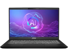 Nešiojamas kompiuteris MSI Modern 15 H AI C2HMG-265 - 15,6 colio FHD ekranas, Intel Core Ultra 7 255H procesorius, 16 GB DDR5 RAM, 512 GB SSD, Windows 11 Home